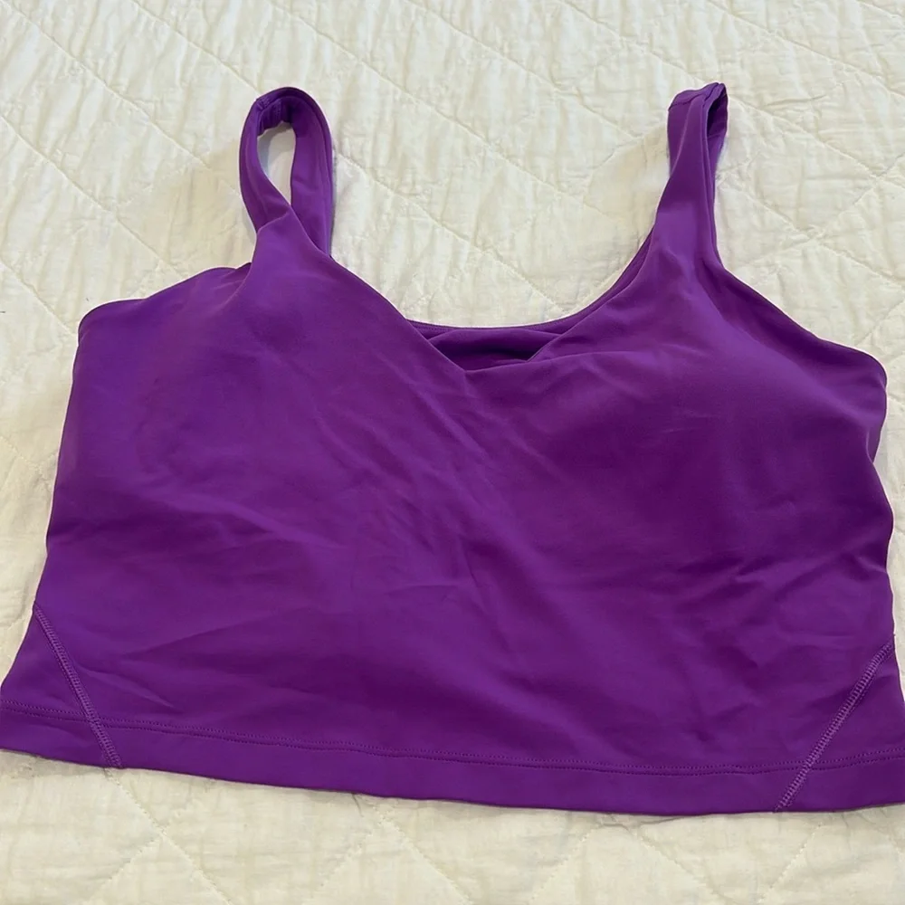lululemon athletica Women's Purple V-Neck Crop Tank